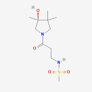 molecular formula C11H22N2O4S B5671364 N-[3-[(3R)-3-hydroxy-3,4,4-trimethylpyrrolidin-1-yl]-3-oxopropyl]methanesulfonamide 