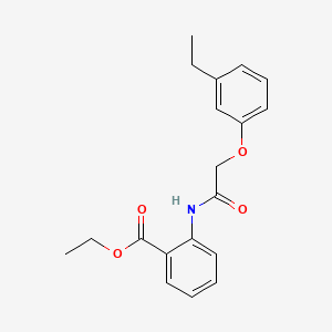 molecular formula C19H21NO4 B5671382 Ethyl 2-[[2-(3-ethylphenoxy)acetyl]amino]benzoate 