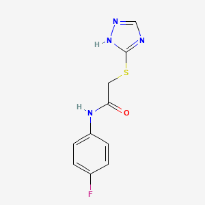 molecular formula C10H9FN4OS B5671394 N-(4-Fluoro-phenyl)-2-(1H-[1,2,4]triazol-3-ylsulfanyl)-acetamide CAS No. 6058-02-2