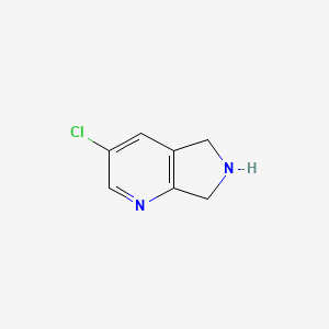 molecular formula C7H7ClN2 B567142 3-Chloro-6,7-dihydro-5H-pyrrolo[3,4-b]pyridine CAS No. 1256813-78-1
