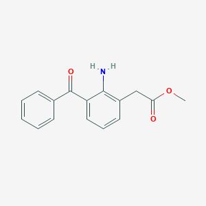 molecular formula C16H15NO3 B056715 Methyl 2-amino-3-benzoylphenylacetate CAS No. 61941-58-0