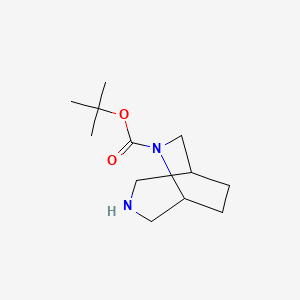 molecular formula C12H22N2O2 B567155 tert-Butyl 3,6-diazabicyclo[3.2.2]nonane-6-carboxylate CAS No. 1214743-62-0