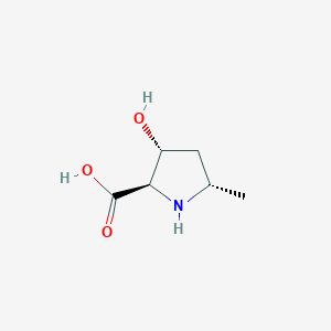 molecular formula C6H11NO3 B056716 D-Proline, 3-hydroxy-5-methyl-, (2alpha,3beta,5beta)-(9CI) CAS No. 114717-07-6