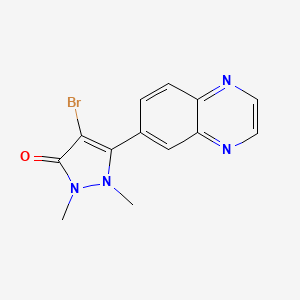 4-Bromo-1,2-dimethyl-5-(quinoxalin-6-yl)-1H-pyrazol-3(2H)-one
