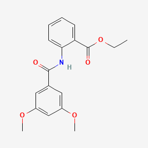 molecular formula C18H19NO5 B5671794 ethyl 2-(3,5-dimethoxybenzamido)benzoate 