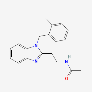 molecular formula C19H21N3O B5671849 N-(2-{1-[(2-METHYLPHENYL)METHYL]-1H-1,3-BENZODIAZOL-2-YL}ETHYL)ACETAMIDE 