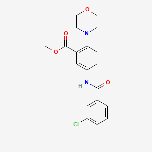 molecular formula C20H21ClN2O4 B5671866 METHYL 5-(3-CHLORO-4-METHYLBENZAMIDO)-2-(MORPHOLIN-4-YL)BENZOATE 