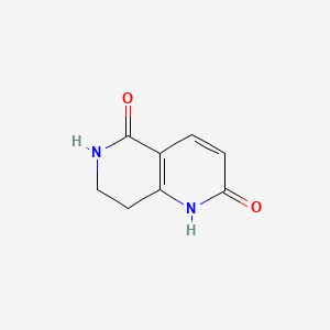 molecular formula C8H8N2O2 B567188 2-Hydroxy-7,8-dihydro-1,6-naphthyridin-5(6H)-one CAS No. 1251033-14-3