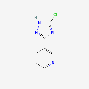 molecular formula C7H5ClN4 B567189 3-(3-chloro-1H-1,2,4-triazol-5-yl)pyridine CAS No. 1215295-94-5