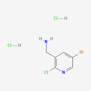 molecular formula C6H8BrCl3N2 B567192 (5-Bromo-2-chloropyridin-3-yl)methanamine dihydrochloride CAS No. 1337881-24-9