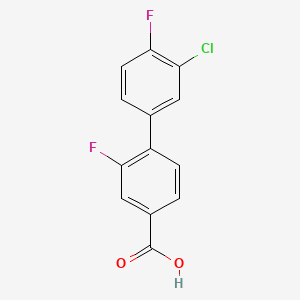 molecular formula C13H7ClF2O2 B567195 4-(3-Chloro-4-fluorophenyl)-3-fluorobenzoic acid CAS No. 1261922-99-9