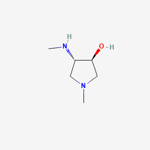 molecular formula C6H14N2O B567198 反式-1-甲基-4-(甲基氨基)-3-吡咯烷醇 CAS No. 1212336-60-1