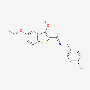 molecular formula C18H16ClNO2S B5672013 (2E)-2-{[(4-chlorobenzyl)amino]methylidene}-5-ethoxy-1-benzothiophen-3(2H)-one 