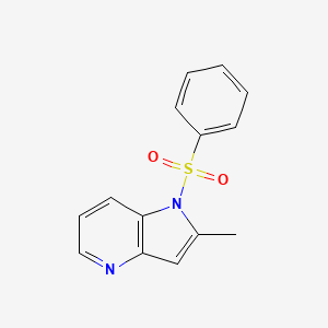 molecular formula C14H12N2O2S B567203 2-Methyl-1-(phenylsulfonyl)-1H-pyrrolo[3,2-b]pyridine CAS No. 1227269-12-6