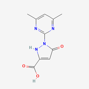molecular formula C10H10N4O3 B567206 1-(4,6-二甲基嘧啶-2-基)-5-氧代-2,5-二氢-1H-吡唑-3-羧酸 CAS No. 1208773-19-6