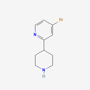 molecular formula C10H13BrN2 B567208 4-Bromo-2-(piperidin-4-yl)pyridine CAS No. 1260848-37-0