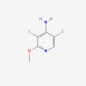 molecular formula C6H6I2N2O B567216 3,5-Diiodo-2-methoxypyridin-4-amine CAS No. 1352396-29-2