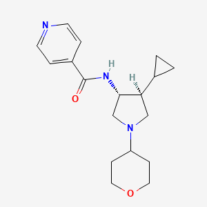 molecular formula C18H25N3O2 B5672287 N-[(3R,4S)-4-cyclopropyl-1-(oxan-4-yl)pyrrolidin-3-yl]pyridine-4-carboxamide 