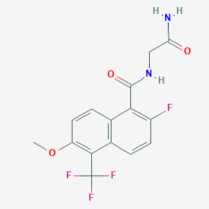 N-((Aminocarbonyl)methyl)-2-fluoro-6-methoxy-5-(trifluoromethyl)-1-naphthalenecarboxamide