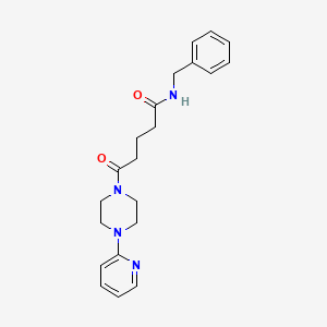 molecular formula C21H26N4O2 B5672307 N-benzyl-5-oxo-5-[4-(2-pyridyl)piperazino]pentanamide 