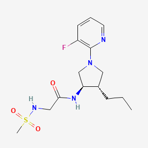 molecular formula C15H23FN4O3S B5672373 N-[(3R,4S)-1-(3-fluoropyridin-2-yl)-4-propylpyrrolidin-3-yl]-2-(methanesulfonamido)acetamide 