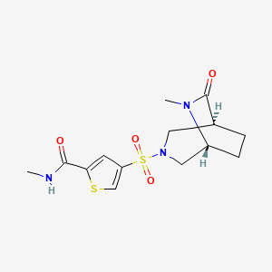 molecular formula C14H19N3O4S2 B5672376 N-methyl-4-[[(1S,5R)-6-methyl-7-oxo-3,6-diazabicyclo[3.2.2]nonan-3-yl]sulfonyl]thiophene-2-carboxamide 