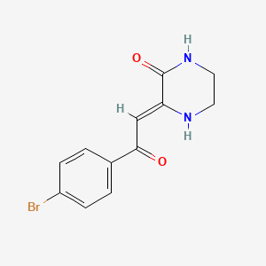 B5672439 3-[2-(4-bromophenyl)-2-oxoethylidene]-2-piperazinone CAS No. 63656-19-9