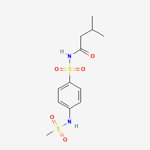 molecular formula C12H18N2O5S2 B5672525 N-[4-(methanesulfonamido)phenyl]sulfonyl-3-methylbutanamide 