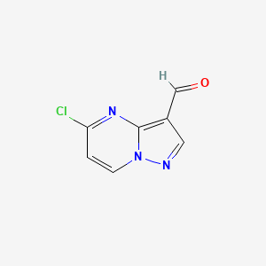 molecular formula C7H4ClN3O B567254 5-Chloropyrazolo[1,5-a]pyrimidine-3-carbaldehyde CAS No. 1256162-94-3