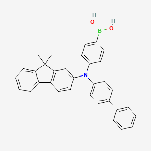 molecular formula C33H28BNO2 B567264 [4-(N-(9,9-dimethylfluoren-2-yl)-4-phenylanilino)phenyl]boronic acid CAS No. 1265177-27-2