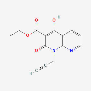 molecular formula C14H12N2O4 B567266 Ethyl 4-hydroxy-2-oxo-1-(prop-2-yn-1-yl)-1,2-dihydro-1,8-naphthyridine-3-carboxylate CAS No. 1253789-55-7