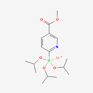 molecular formula C16H27BLiNO5 B567268 Lithium triisopropyl 2-(5-methoxycarbonylpyridyl)borate CAS No. 1256364-26-7