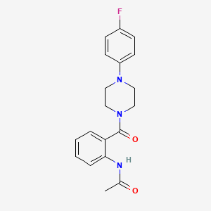 molecular formula C19H20FN3O2 B5672706 N-{2-[4-(4-FLUOROPHENYL)PIPERAZINE-1-CARBONYL]PHENYL}ACETAMIDE 
