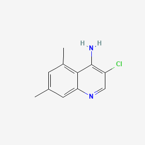 molecular formula C11H11ClN2 B567272 3-Chloro-5,7-dimethylquinolin-4-amine CAS No. 1210701-30-6