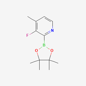 molecular formula C12H17BFNO2 B567273 3-Fluoro-4-methyl-2-(4,4,5,5-tetramethyl-1,3,2-dioxaborolan-2-yl)pyridine CAS No. 1309981-40-5