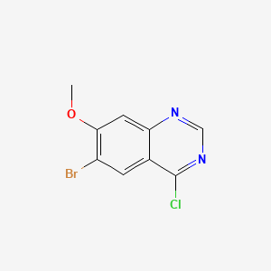 molecular formula C9H6BrClN2O B567274 6-Bromo-4-chloro-7-methoxyquinazoline CAS No. 1256955-27-7