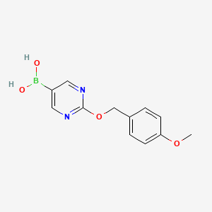 molecular formula C12H13BN2O4 B567277 2-(4-Methoxybenzyloxy)pyrimidine-5-boronic acid CAS No. 1217500-72-5