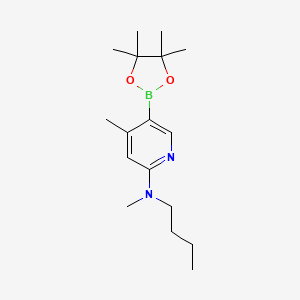 molecular formula C17H29BN2O2 B567288 n-Butyl-n,4-dimethyl-5-(4,4,5,5-tetramethyl-1,3,2-dioxaborolan-2-yl)pyridin-2-amine CAS No. 1352414-68-6