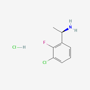 molecular formula C8H10Cl2FN B567291 (R)-1-(3-Chloro-2-fluorophenyl)ethanamine hydrochloride CAS No. 1253792-97-0