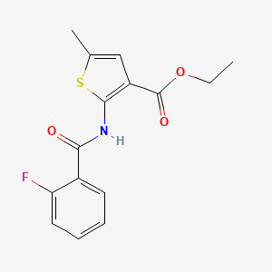 molecular formula C15H14FNO3S B5672960 ETHYL 2-(2-FLUOROBENZAMIDO)-5-METHYLTHIOPHENE-3-CARBOXYLATE 