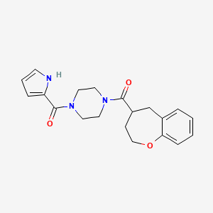 molecular formula C20H23N3O3 B5672995 1-(1H-pyrrol-2-ylcarbonyl)-4-(2,3,4,5-tetrahydro-1-benzoxepin-4-ylcarbonyl)piperazine 