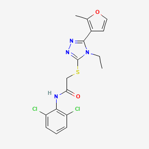 molecular formula C17H16Cl2N4O2S B5673000 N-(2,6-DICHLOROPHENYL)-2-{[4-ETHYL-5-(2-METHYL-3-FURYL)-4H-1,2,4-TRIAZOL-3-YL]SULFANYL}ACETAMIDE 