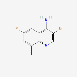molecular formula C10H8Br2N2 B567302 3,6-Dibromo-8-methylquinolin-4-amine CAS No. 1209640-19-6