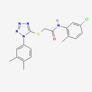 molecular formula C18H18ClN5OS B5673092 N-(5-chloro-2-methylphenyl)-2-{[1-(3,4-dimethylphenyl)-1H-tetrazol-5-yl]sulfanyl}acetamide 