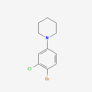 molecular formula C11H13BrClN B567315 1-(4-Bromo-3-chlorophenyl)piperidine CAS No. 1311197-81-5