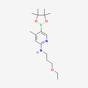 n-(3-Ethoxypropyl)-4-methyl-5-(4,4,5,5-tetramethyl-1,3,2-dioxaborolan-2-yl)pyridin-2-amine