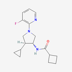 molecular formula C17H22FN3O B5673193 N-[(3R,4S)-4-cyclopropyl-1-(3-fluoropyridin-2-yl)pyrrolidin-3-yl]cyclobutanecarboxamide 