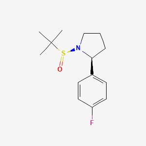molecular formula C14H20FNOS B567322 (S)-1-((S)-tert-butylsulfinyl)-2-(4-fluorophenyl)pyrrolidine CAS No. 1218989-54-8