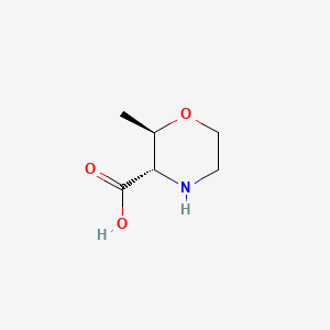molecular formula C6H11NO3 B567324 (2R,3S)-2-methylmorpholine-3-carboxylic acid CAS No. 1212252-84-0