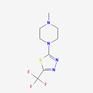 molecular formula C8H11F3N4S B5673255 Piperazine, 1-methyl-4-(5-(trifluoromethyl)-1,3,4-thiadiazol-2-yl)- CAS No. 57709-34-9